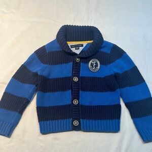 Tommy Hilfiger Blue and Navy Striped Sweater/cardigan